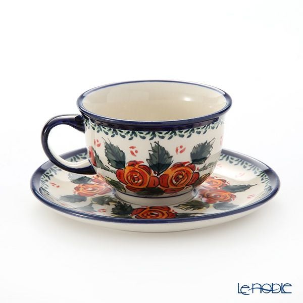 ポーリッシュポタリー（ポーランド陶器） ボレスワヴィエツ ティーカップ＆ソーサー 220ml／16cm 775／836／ART-198 アートコレクション