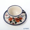 ポーリッシュポタリー（ポーランド陶器） ボレスワヴィエツ ティーカップ＆ソーサー 220ml／16cm 775／836／ART-198 アートコレクション