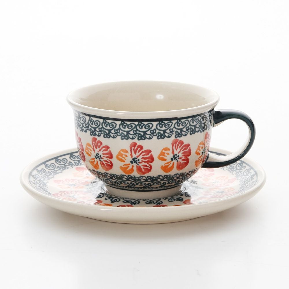 ポーリッシュポタリー（ポーランド陶器） ボレスワヴィエツ ティーカップ＆ソーサー 220ml／16cm 775／836／955