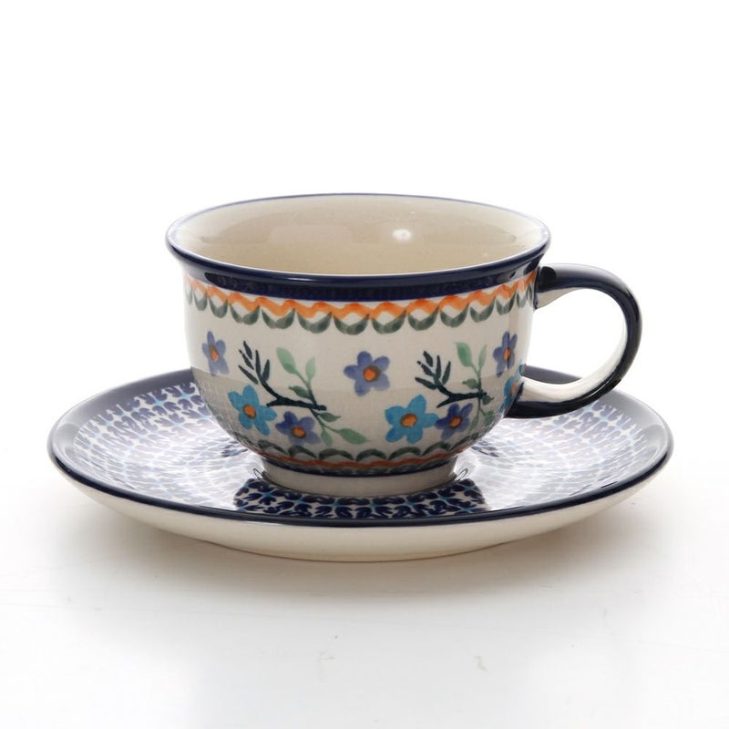 ポーリッシュポタリー（ポーランド陶器） ボレスワヴィエツ ティーカップ＆ソーサー 220ml／16cm 775／836／A-1154A