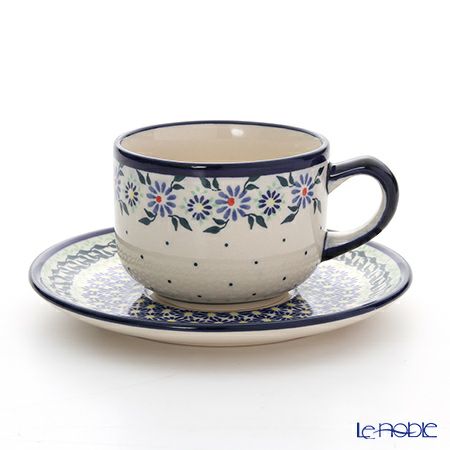 ポーリッシュポタリー（ポーランド陶器） ボレスワヴィエツ ティーカップ＆ソーサー 210ml／16cm 886／883／A-1163A