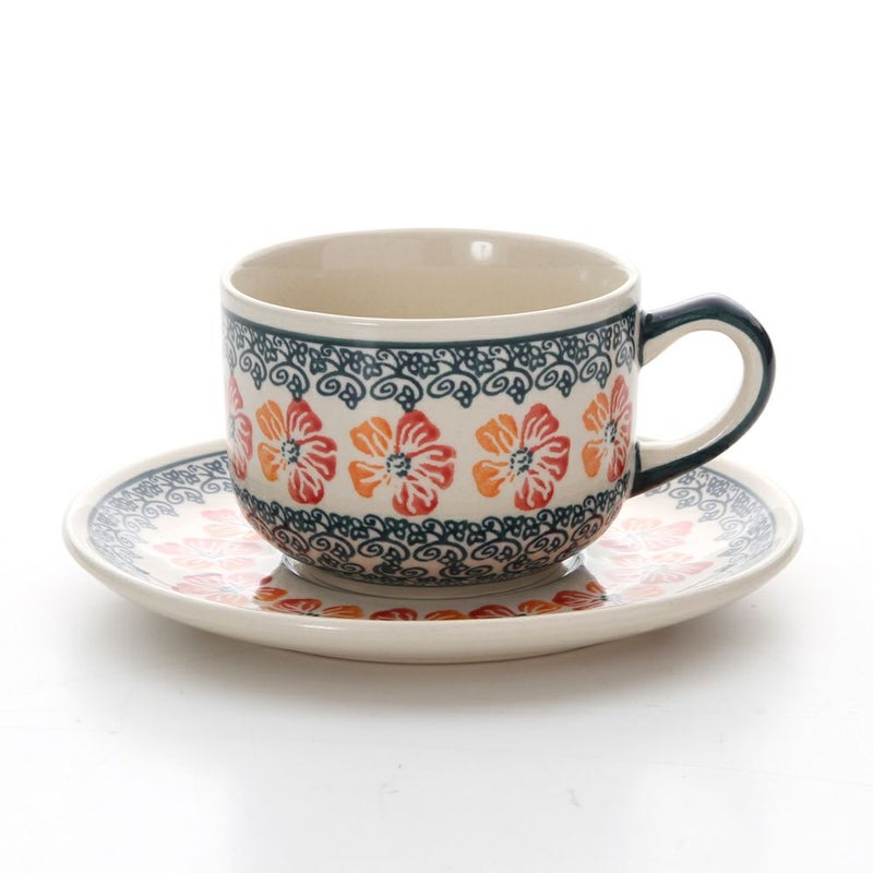 ポーリッシュポタリー（ポーランド陶器） ボレスワヴィエツ ティーカップ＆ソーサー 210ml／16cm 886／883／955