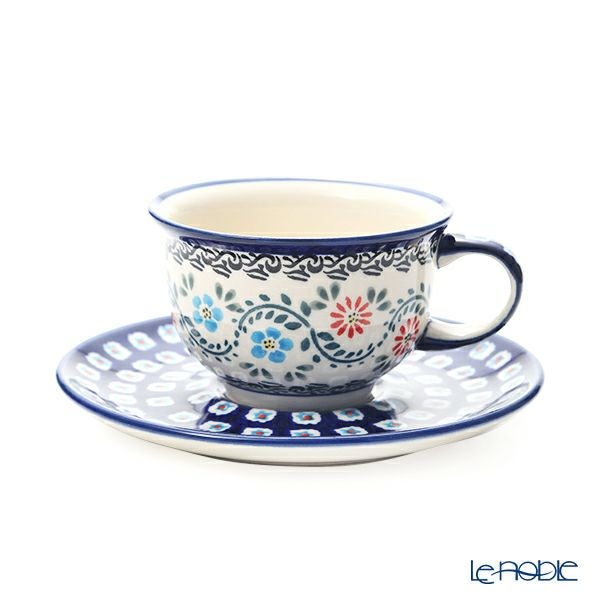 ポーリッシュポタリー（ポーランド陶器） ボレスワヴィエツ ティーカップ＆ソーサー 220ml／16cm 775／836／A-1145A