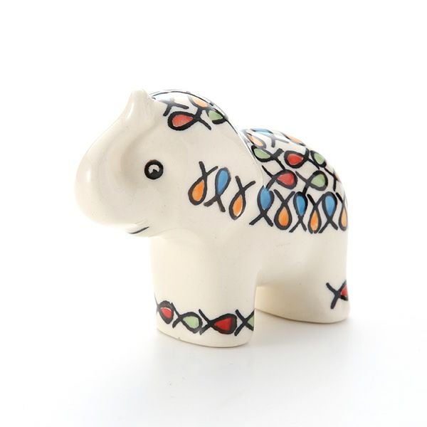 ポーリッシュポタリー（ポーランド陶器） ボレスワヴィエツ フィギュリン（エレファント） H8cm 1874／DU-221