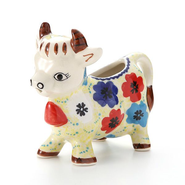 ポーリッシュポタリー（ポーランド陶器） ボレスワヴィエツ クリーマー（ウシ） 75ml 1885／DU-220