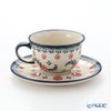 ポーリッシュポタリー（ポーランド陶器） ボレスワヴィエツ ティーカップ＆ソーサー 220ml／16cm 775／836／A-1072A