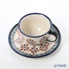 ポーリッシュポタリー（ポーランド陶器） ボレスワヴィエツ ティーカップ＆ソーサー 220ml／16cm 775／836／A-1220A