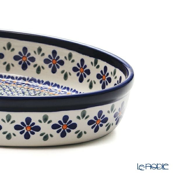 ポーリッシュポタリー（ポーランド陶器） ボレスワヴィエツ ディッシュ／楕円皿／オーバルボウル 19×27.5cm 349A／DU-60