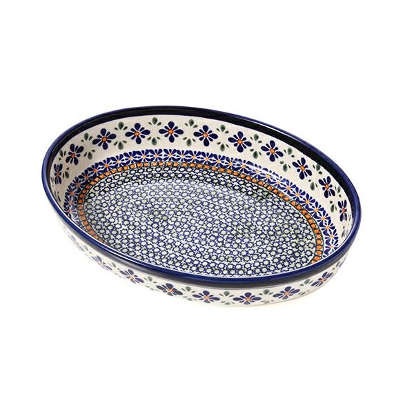 ポーリッシュポタリー（ポーランド陶器） ボレスワヴィエツ ディッシュ／楕円皿／オーバルボウル 19×27.5cm 349A／DU-60
