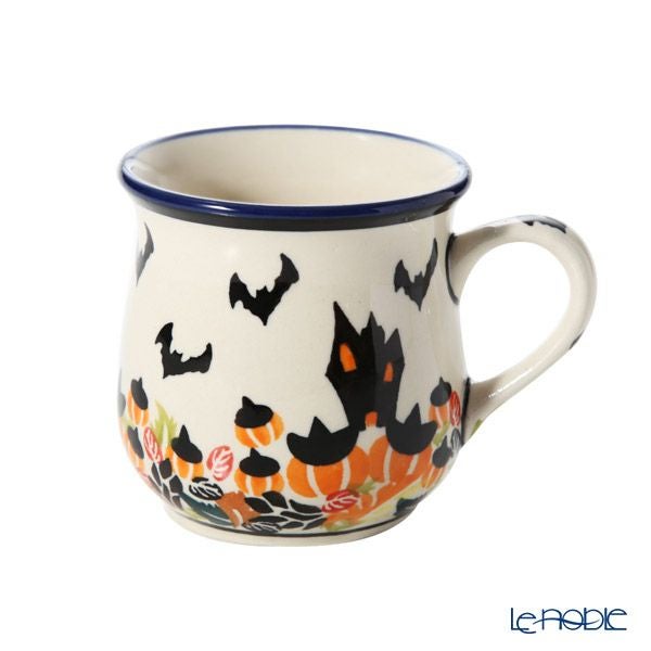 ポーリッシュポタリー（ポーランド陶器） ボレスワヴィエツ マグカップ 250ml／8.6cm パンプキン ハロウィン 1599／DU-OK124