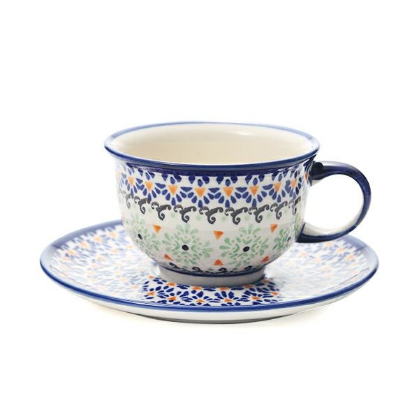 ポーリッシュポタリー（ポーランド陶器） ボレスワヴィエツ ティーカップ＆ソーサー 220ml／16cm 775／836／A-1155A