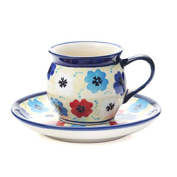 ポーリッシュポタリー（ポーランド陶器） ボレスワヴィエツ コーヒーカップ＆ソーサー 160ml／14.2cm 913／710／DU-220