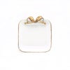ソルディ フィレンツェ コースター スクエア ホワイト／ゴールドリボン 10×11cm F100