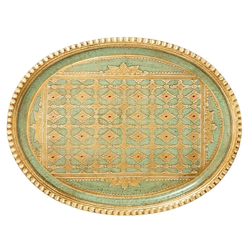 ソルディ フィレンツェ トレイ オーバル LP224／2 ライトグリーン 30×38cm