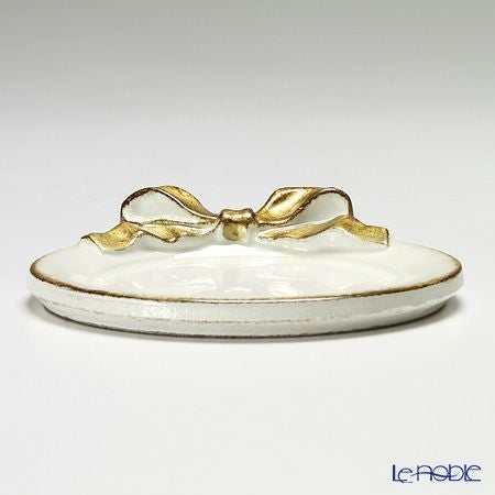 ソルディ フィレンツェ コースター ラウンド リボン ホワイト／ゴールド 1020