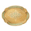 ソルディ フィレンツェ トレイ オーバル 22×30cm グリーン／ゴールド 12／GTR-1