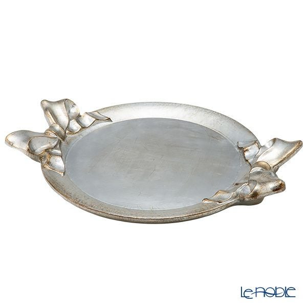 ソルディ フィレンツェ トレイ ラウンド シルバーリボン 38×47cm 1000