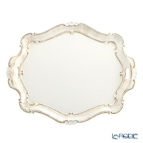 ソルディ フィレンツェ トレイ バロッコ オーバル ホワイト／ゴールド 46×34cm 3050／2