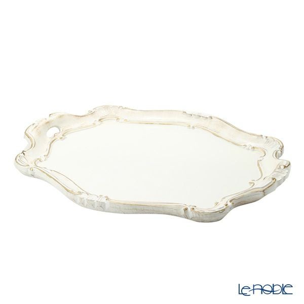 ソルディ フィレンツェ トレイ バロッコ オーバル ホワイト／ゴールド 46×34cm 3050／2