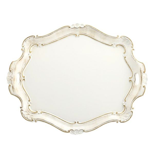 ソルディ フィレンツェ トレイ バロッコ オーバル ホワイト／ゴールド 46×34cm 3050／2