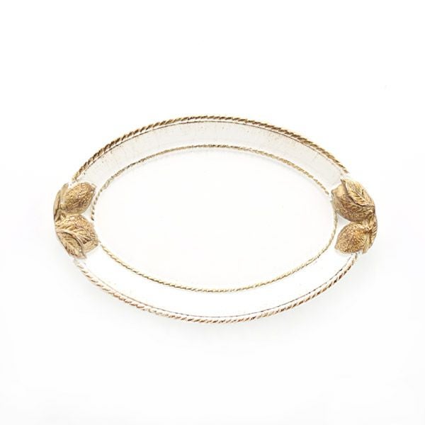 ソルディ フィレンツェ トレイ レモン オーバル ホワイトゴールドライン 15×23cm 9930／0