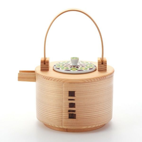 京焼・清水焼 酒器 K0993 曲げわっぱ彩万華鏡紋 緑 600ml