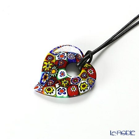 エルコーレモレッティ ペンダント ハート ゲンショク多彩 9750 100 60cmひも付