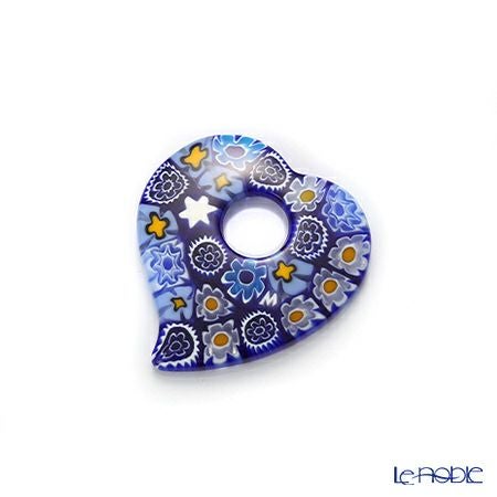 エルコーレモレッティ ペンダント ハート ブルー系 9750 212 60cmひも付