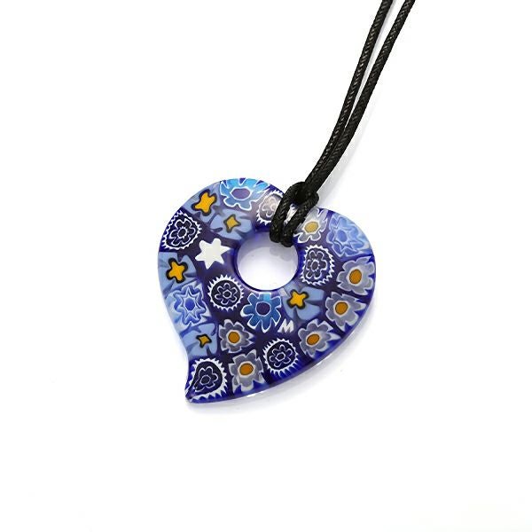 エルコーレモレッティ ペンダント ハート ブルー系 9750 212 60cmひも