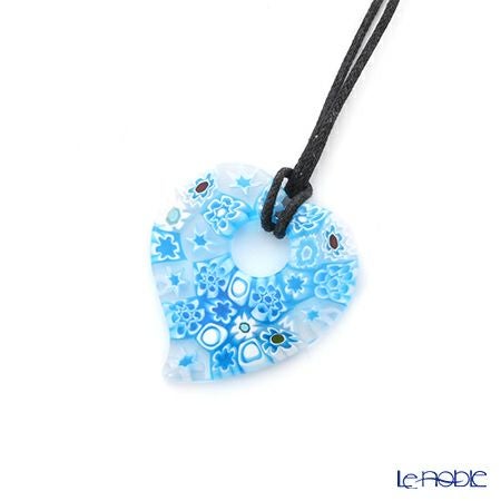 エルコーレモレッティ ペンダント ハート ライトブルー系 9750 216 60cmひも付