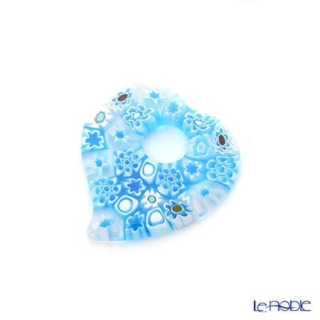 エルコーレモレッティ ペンダント ハート ライトブルー系 9750 216 60cmひも付