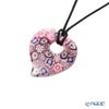 エルコーレモレッティ ペンダント 60cm紐付き ハート ピンク系 9750 214