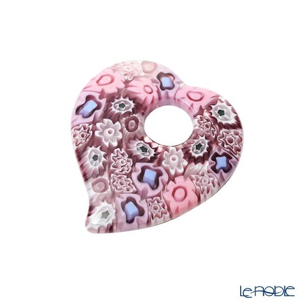 エルコーレモレッティ ペンダント 60cm紐付き ハート ピンク系 9750 214