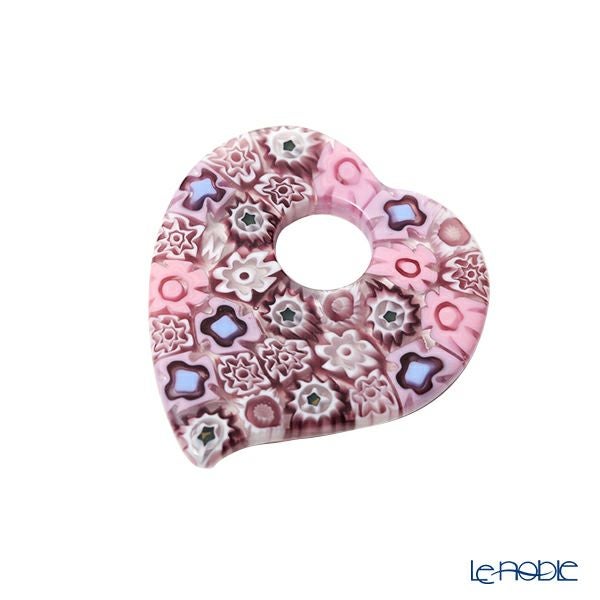 エルコーレモレッティ ペンダント 60cm紐付き ハート ピンク系 9750 214