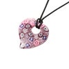 エルコーレモレッティ ペンダント 60cm紐付き ハート ピンク系 9750 214