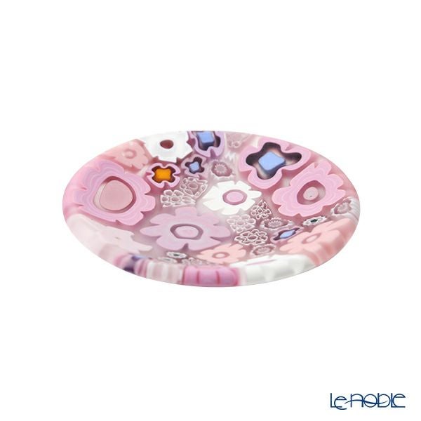 エルコーレモレッティ ミレフィオーリ ミニプレート ラウンド 7cm ピンク系 P
