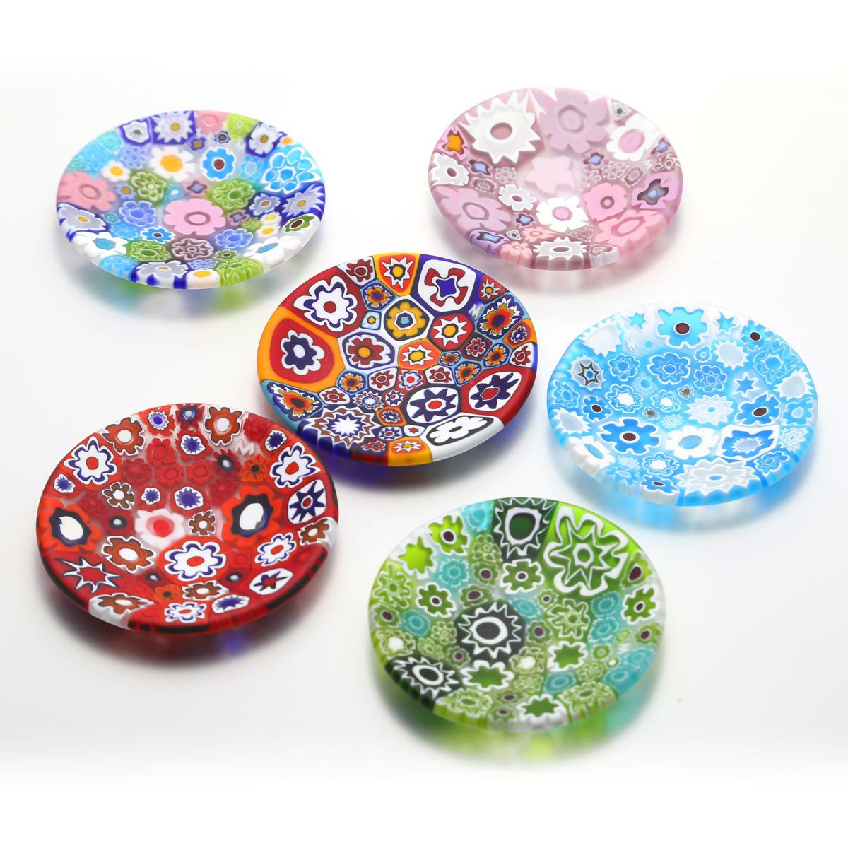 エルコーレモレッティ ミレフィオーリ ミニプレート ラウンド 7cm ピンク系 P