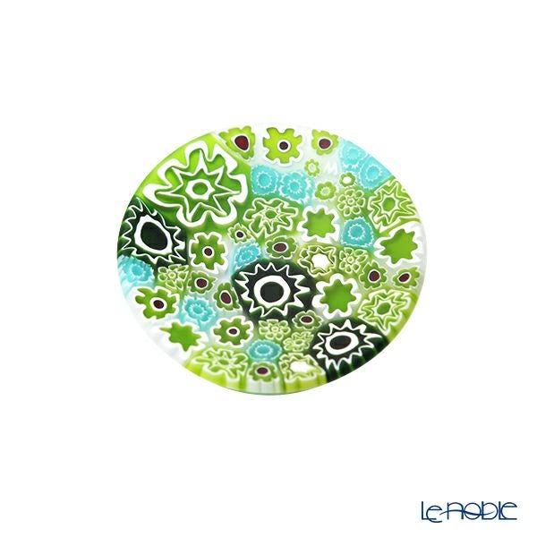 エルコーレモレッティ ミレフィオーリ ミニプレート ラウンド 7cm グリーン系 G