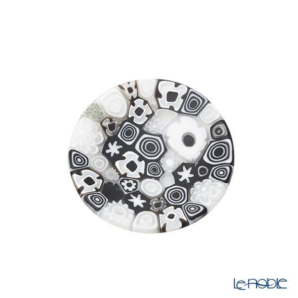 エルコーレモレッティ ミレフィオーリ ミニプレート ラウンド 7cm ブラック系 BW