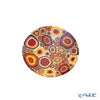エルコーレモレッティ ミレフィオーリ ミニプレート ラウンド 7cm アースイエロー×レッド×ブラウン系 003