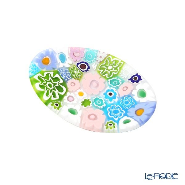 エルコーレモレッティ ミレフィオーリ ミニプレート オーバル 7×5cm パステル多彩 200