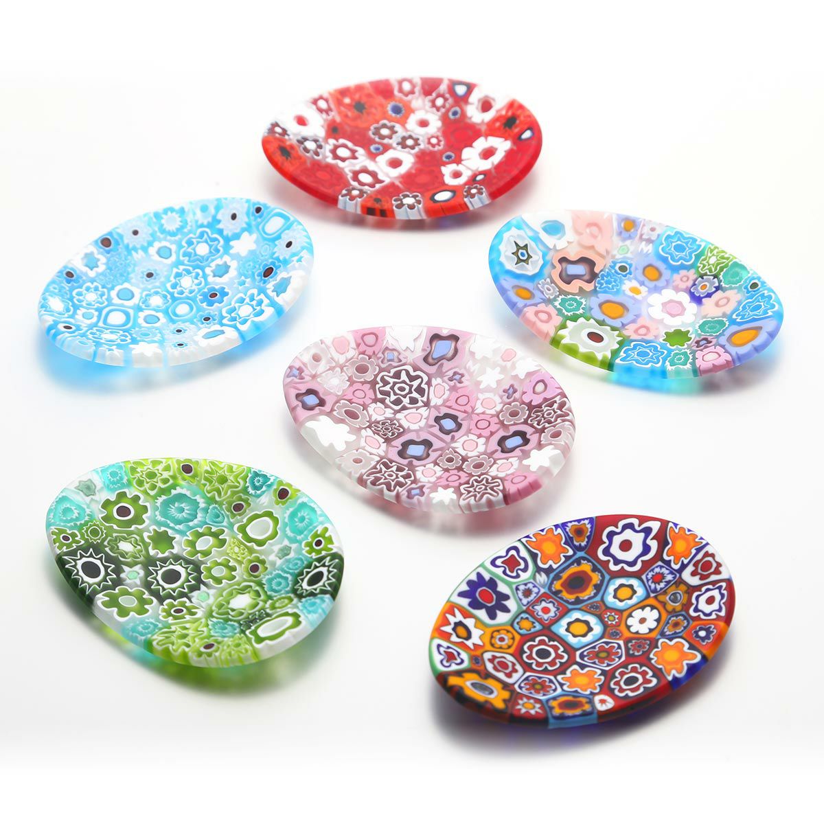 エルコーレモレッティ ミレフィオーリ ミニプレート オーバル 7×5cm ゲンショク多彩 100