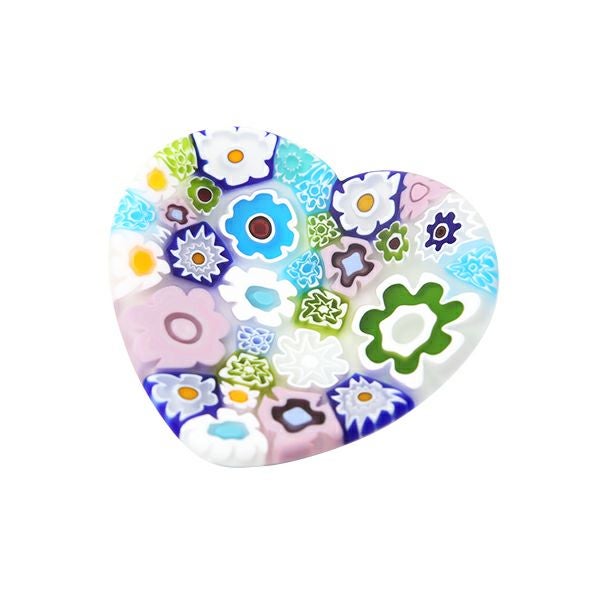 エルコーレモレッティ ミレフィオーリ ミニプレート ハート 7×7cm パステル多彩 200