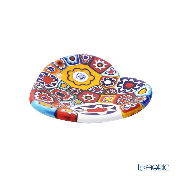 エルコーレモレッティ ミレフィオーリ ミニプレート ハート 7×7cm ゲンショク多彩 100