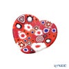 エルコーレモレッティ ミレフィオーリ ミニプレート ハート 7×7cm レッド系 R