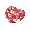 エルコーレモレッティ ミレフィオーリ ミニプレート ハート 7×7cm レッド系 R