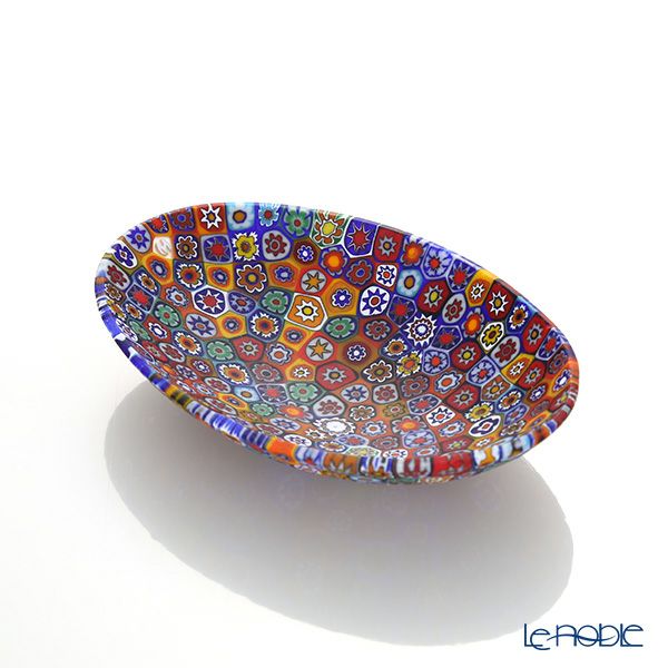 エルコーレモレッティ ミレフィオーリ オーバルプレート 7.5×10.5cm ゲンショク多彩（100）