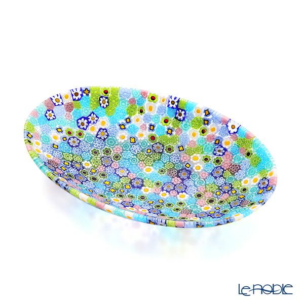 エルコーレモレッティ ミレフィオーリ オーバルプレート 10.5×16.5cm パステル多彩（200）