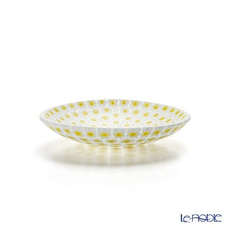 エルコーレモレッティ ミレフィオーリ プレート 8cm イエロー×ホワイト（59）