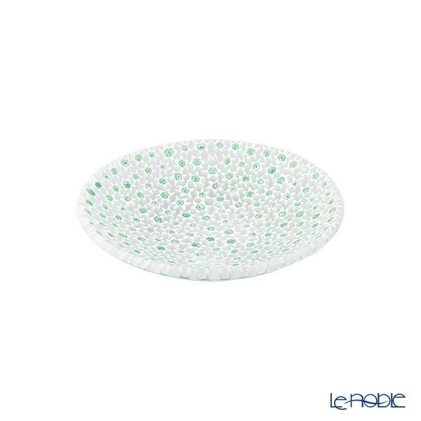 エルコーレモレッティ ミレフィオーリ プレート 8cm グリーン×ホワイト（68）